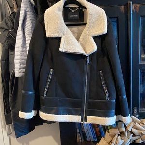 Calvin Klein Faux Suede and Shearling Jacket